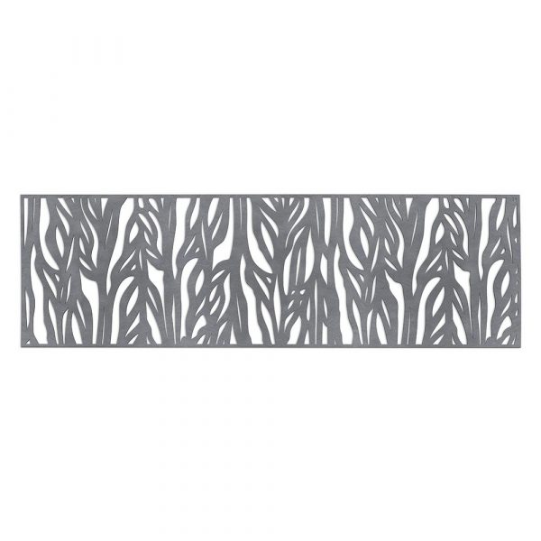 Dark Grey Table Runner with abstract plant pattern