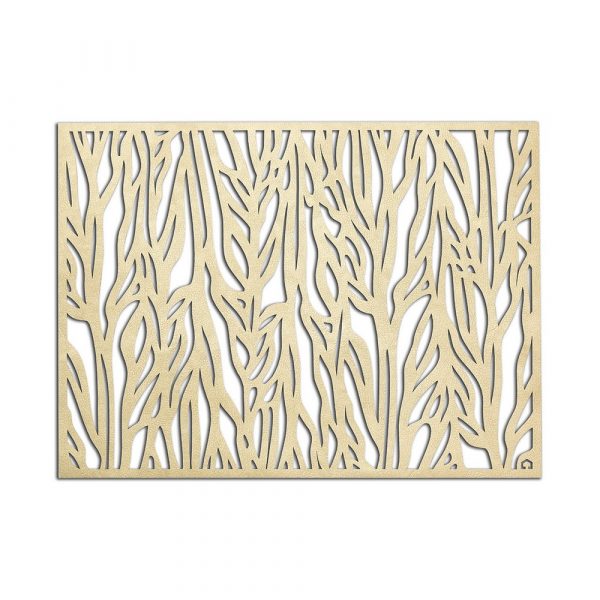 Golden Grey Placemat with abstract plant pattern