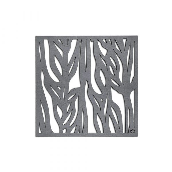 Dark Grey trivet with abstract plant pattern