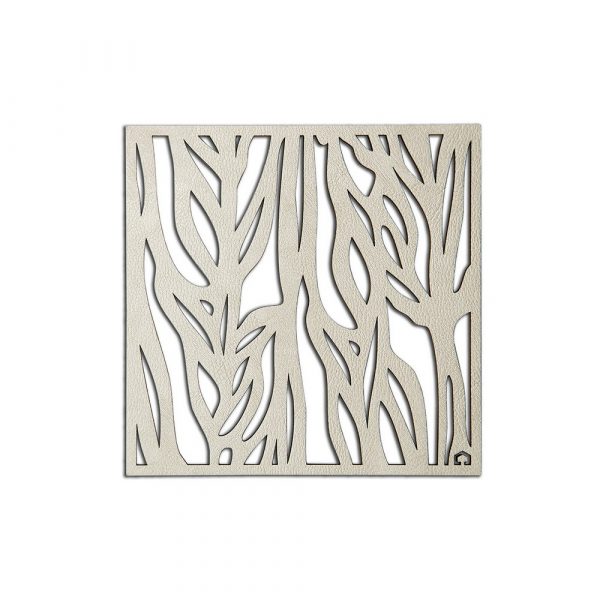 Golden trivet with abstract plant pattern