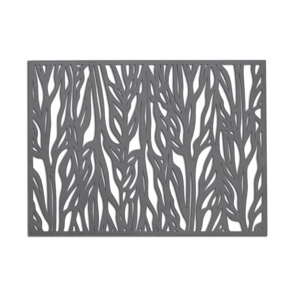 Dark Grey Placemat with abstract plant pattern