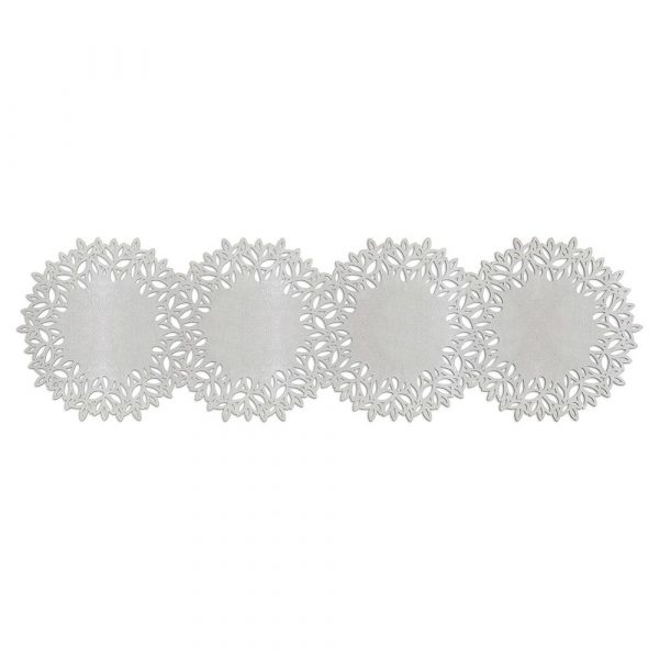 Table Runner with 4 circular shapes in Silver