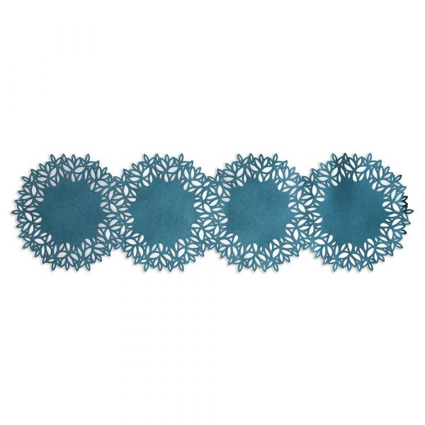 Table Runner with 4 circular shapes in Turquoise