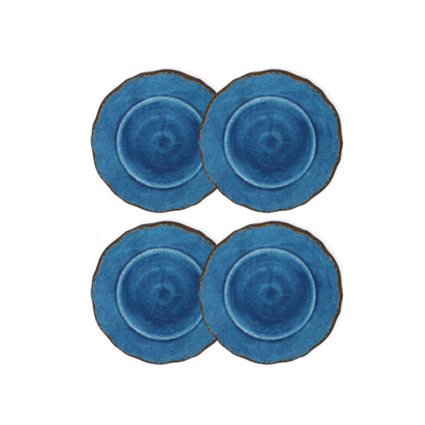 Luxury Melamine Appetizer Plates (Set of 4) - Antiqua Blue