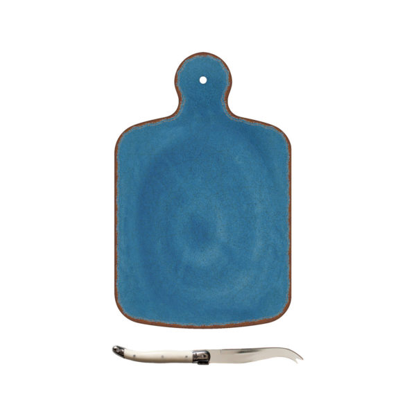 Luxury Melamine Cheese Board and Knife Set - Antiqua Blue