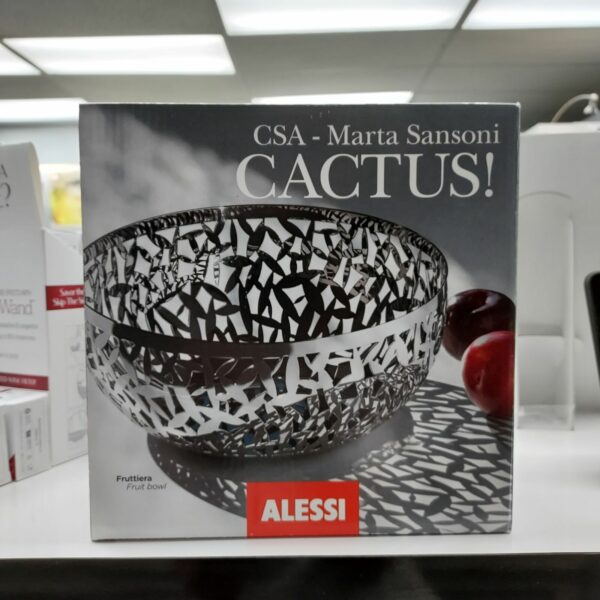Alessi Cactus Stainless Steel Fruit Bowl in box