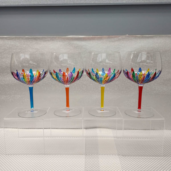 Balloon Wine Glass Stem Colors - Turquoise, Orange, Yellow, Red
