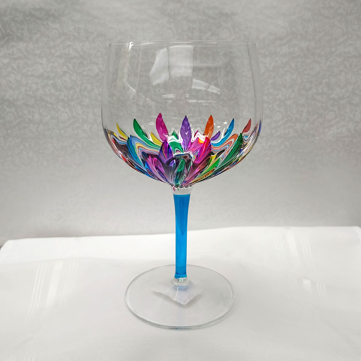 Incantos Collection Multi-Colored Balloon Wine Glass (Italian Glass) -  Luxurious Interiors