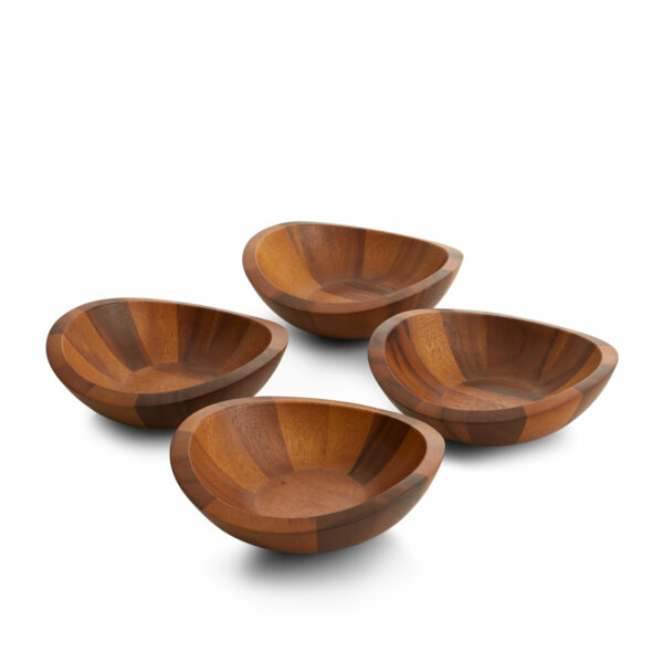 Nambe Braid Acacia Wood Bowls (Set of 4)