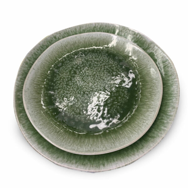 Green Dinner Service - Dinner Plate and Salad Plate