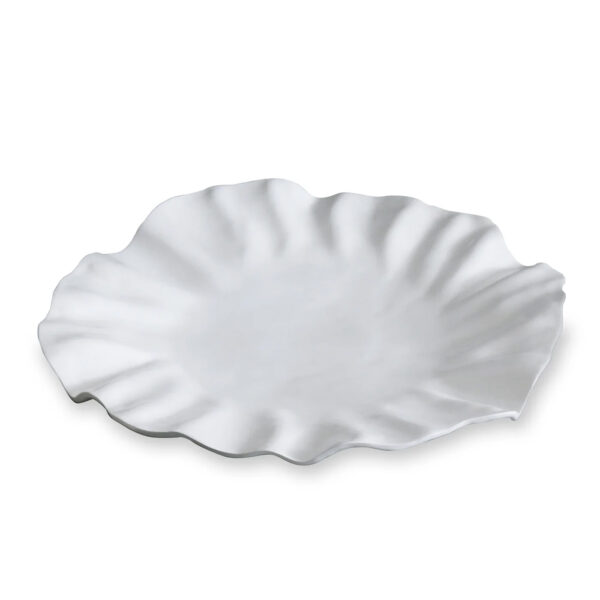 Bloom Large Round White Platter on white background