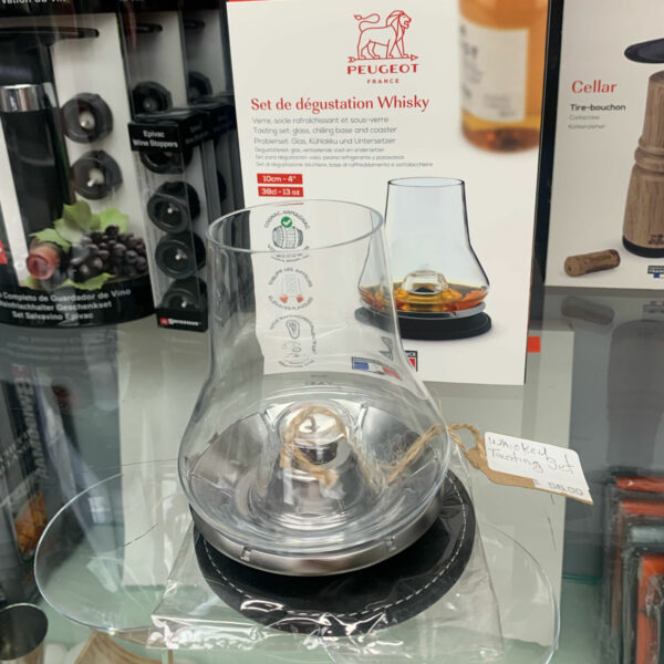 Peugeot Whiskey Tasting Set displayed on the shelf at the store