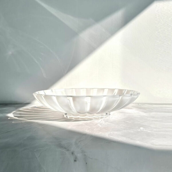 Guzzini Bellissimo Centerpiece - Mother of Pearl - sitting empty on a table