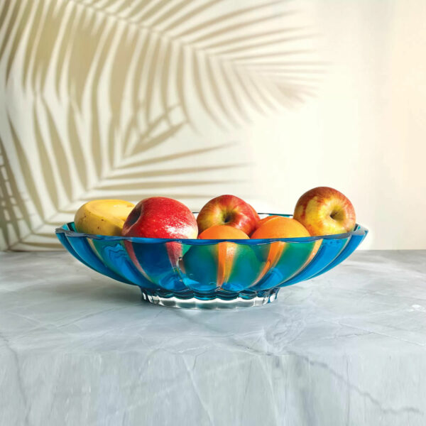 Guzzini Bellissimo Centerpiece - Turquoise - filled with fruit